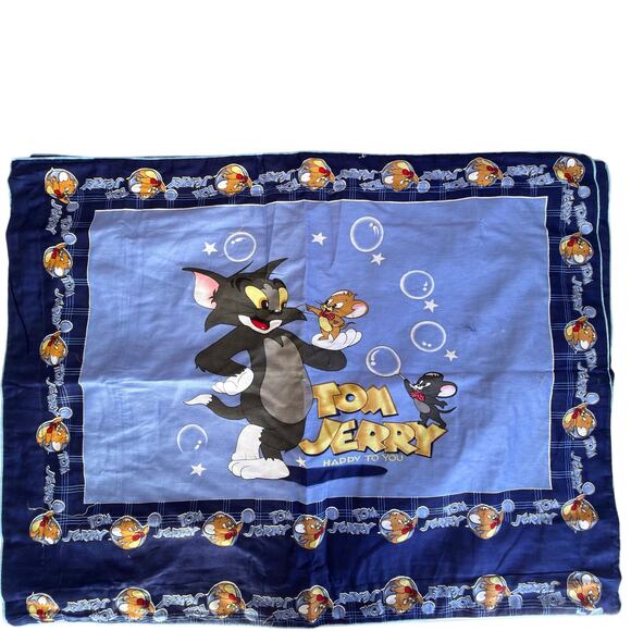 Vintage 1990s 90s Tom & Jetty Cartoon Pillow Cases Zip Closure - Picture 1 of 4